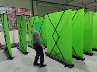 Écran chromakey rétractable 2*2M, toile de fond pliable verte/bleue/blanche/noire, style à tirer vers le haut, fond vidéo pour studio