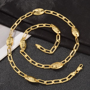 Zeadear 18K Gold Plated Solid Glossy Polished Luxury Unisex Wholesale Long Decorative Geometric Trendy Custom Cuban Link <b>Chain</b> - Product Image 3