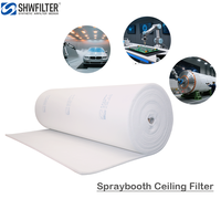 Filtre de plafond pour cabine de peinture F5, rouleaux de filtre de plafond avec support en filet, média filtrant entièrement collé pour l'extérieur des cabines de peinture, 900 m³/h