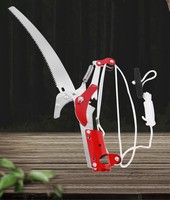 Élagueuse télescopique à cliquet haute portée pour bricolage, avec poignée en plastique et structure en acier pour la taille des arbres