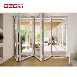 Erior Miroir de porte pliable <span class=keywords><strong>italien</strong></span> résidentiel façade accordéon portes coulissantes pliantes porte pliante flexible réglable - Product Image 1