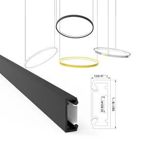 Circle Aluminum LED Extrusion in black Round Led Profile for Pendant aluminum profile led strip light