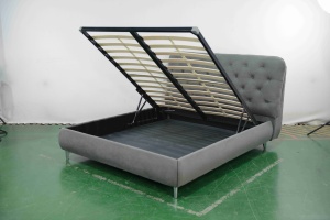 <span class=keywords><strong>Base</strong></span> de Cama Moderna de Tamaño Completo <span class=keywords><strong>con</strong></span> Cajones, Estructura de Madera <span class=keywords><strong>con</strong></span> Listones y Tapicería de Terciopelo - Product Image 6
