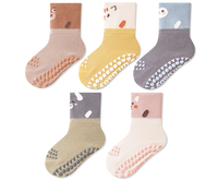 Haute qualité personnalisé automne hiver mignon animaux enfants bébé nouveau-né enfant en bas âge doux confortable respirant anti-dérapant Grip équipage chaussettes