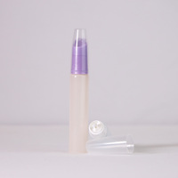 Tubes vides pour gloss à lèvres de 15 ml avec applicateur en silicone souple et capuchon transparent pour l'emballage de baume à lèvres, emballage cosmétique de luxe