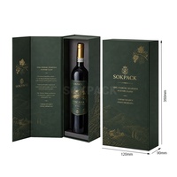 Boîte cadeau rigide de luxe personnalisée pour bouteille de vin unique, avec couvercle rabattable, écologique, recyclable, insert en mousse EVA, pour vodka ou soda, idéale pour les entreprises