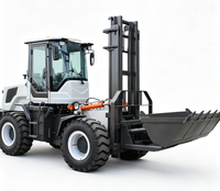 Chariot élévateur tout-terrain 5 tonnes avec pince, 4x4, diesel, hydraulique, pour manutention hors route