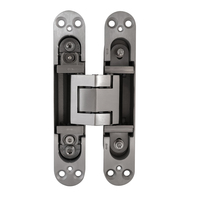 Bisagra oculta 3D de acero inoxidable satinado L160 W30mm para instalación sobre la superficie, para puertas cortafuegos EN1634 FR-132