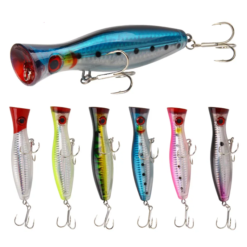 Yüzer yapay yem 125mm 40g renk kutusu deniz üst su büyük Popper balıkçılık Lures Tuna alabalık bas Pike balıkçılık Lures