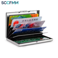 Porte-cartes de visite SCCFMM, étui en métal pour sublimation, personnalisable, portable, pour cartes bancaires, cartes d'identité, avec impression de logo photo DIY