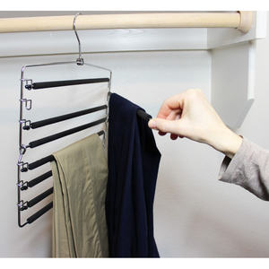 Percha Metálica para Armario con Barras de Espuma Antideslizantes, Plegable y Ahorradora de Espacio para Pantalones, Faldas y Bolsos - Product Image 2