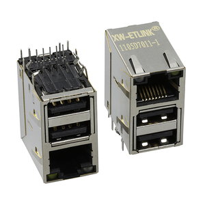 3x1 <span class=keywords><strong>Jack</strong></span> RJ45 kép <span class=keywords><strong>USB</strong></span> nối ổ cắm cắm Gigabit Ethernet RJ45 nối <span class=keywords><strong>Modular</strong></span> <span class=keywords><strong>Jack</strong></span> với <span class=keywords><strong>USB</strong></span> 8P8C RJ45 nữ nối - Product Image 2