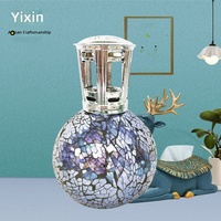 Bouteille d'aromathérapie créative en mosaïque, ornement décoratif fait main en verre sodocalcique, forme circulaire, lampe mosaïque parfumée pour la maison