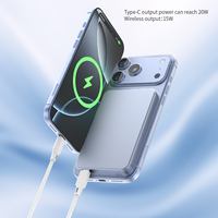 Power Bank Ultra Tipis dan Ringan, Mudah Dibawa, Kapasitas 5000mAh, Pengisian Cepat, Pengisi Daya Nirkabel untuk Ponsel dan Jam Tangan
