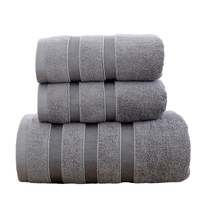Ensemble de serviettes de bain en fibre de bambou, 3 pièces, gris rayé, dobby, très absorbant, doux, écologique, qualité professionnelle pour hôtel, spa
