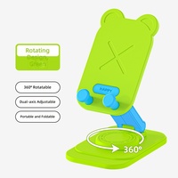 Support de téléphone pliable en forme de lapin mignon, rotatif à 360°, réglable, support de téléphone portable universel pour bureau