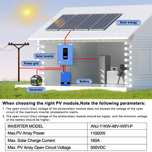 ANJ-11KW-48V-WIFI-P 11KW ระบบไฮบริดพลังงานแสงอาทิตย์ 48V 230VAC 120A ตัวควบคุมการชาร์จพลังงานแสงอาทิตย์ สินค้าในสต็อก EU - Product Image 4