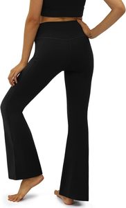 Women's <b>Flare</b> <b>Yoga</b> Pants with Pockets-V <b>Crossover</b> <b>High</b> <b>Waisted</b> Bootcut <b>Yoga</b> <b>Leggings</b>-<b>Flare</b> Workout Gym <b>Leggings</b> - Product Image 5