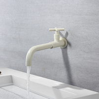 Robinet de lavabo mural moderne en laiton à poignée croisée, à eau froide uniquement, pour salle de bain