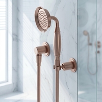 Vente directe usine – Ensemble de pommeau de douche à main vintage rose doré, massant, antidérapant, à économie d'eau, pour appartements et hôtels