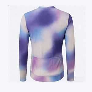 Maillot de cyclisme pour homme à manches longues avec logo personnalisé, évacuation de l'humidité, impression par sublimation dégradée, pour les événements sportifs en plein air - Product Image 2