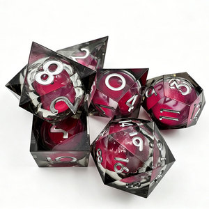 Fingerprint-proof Magenta Fluid Chamber RPG <b>Dice</b> Fast Lead Time For Shopify Tabletop Hobby Store Restock Orders - Product Image 2