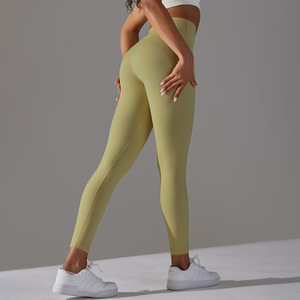 <span class=keywords><strong>Leggings</strong></span> da donna in Nylon Spandex da Yoga a vita più alta pantaloni da palestra per ragazze - Product Image 2