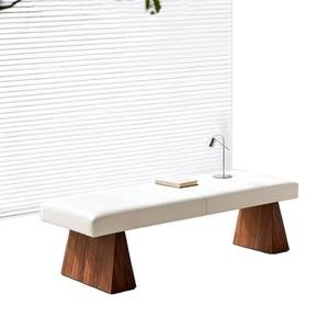 Nordic Minimalist Solid Wood <b>Bench</b> Genuine Leather Entryway Shoe Changing Stool Living Room Bedroom <b>Bed</b> <b>End</b> Stool Designer - Product Image 5