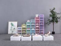Boîte de rangement pour chaussures en plastique transparent empilable à vendre