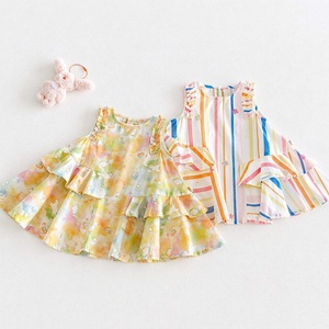 Vestito Senza Maniche Stile Principessa con Stampa <span class=keywords><strong>Unicorno</strong></span> a Righe, Abbigliamento Casual da Festa per Bambine - Product Image 1