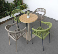 Chaises de jardin françaises, table à manger, mobilier de restaurant, chaise empilable en aluminium, ensemble de chaises pour terrasse extérieure, balcon, boutique