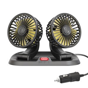 Car-Mounted Dual-<b>Head</b> <b>Fan</b> 360 Rotation Adjustable Wind Speed ABS Material 10W Power-Mini Parking Sign Use Vehicle - Product Image 5