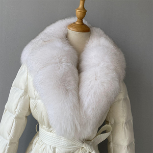 Vente d'usine épais chaud bouffant bulle blanc plume vers le bas <span class=keywords><strong>manteau</strong></span> col en fourrure véritable Logo personnalisé hiver à capuche femmes Long <span class=keywords><strong>manteau</strong></span> en <span class=keywords><strong>duvet</strong></span> - Product Image 4