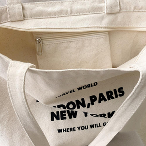 Venta al por mayor de alta calidad estilo de nueva york <span class=keywords><strong>londres</strong></span> paris elegante personalizado bolso de algodón personalización bolsas de impresión de logotipo - Product Image 2