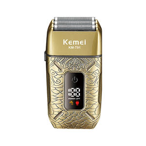 Afeitadora eléctrica Kemei para hombres, maquinilla de afeitar de metal con triple cuchilla, resistente al agua IPX6, recortadora de barba recargable KM T91 - Product Image 5