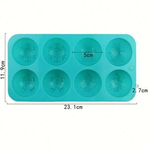 Moule en silicone écologique à 8 cavités en forme de demi-boule pour chocolat et pudding DIY, idéal pour les fêtes de Noël, échantillon gratuit, OEM/ODM - Product Image 2