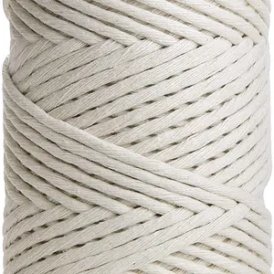 OKAY 3mm, 4mm, 5mm Macrame Single Twist Natural Cotton String, macrame cord single strand