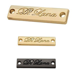 Anpassungs buchstabe Zink legierung Metall Typenschild <span class=keywords><strong>Hand</strong></span> Nähen Kleidung Metall Etikett Tags Metall Kleidung Logo Marke Tags - Product Image 5