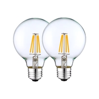 Ampoule LED à filament haute performance et économe en énergie 120 V, avec couvercle en verre, culot E26 E27, G25, CCT sélectionnable, lumière dimmable
