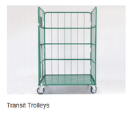 Mracking Heavy Duty Warehouse Stacking Storage Supermarket Logistics Trolley Roll Containers 4 Sides Roll Cage with Wheel