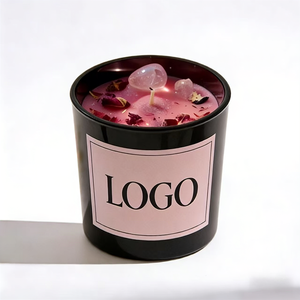 Velas de Chakra Modernas Feitas à Mão com Cristais de Cura, Velas Aromáticas de Cera de Soja com Flores Secas para Casamento e Natal - Product Image 1