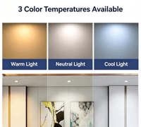 Plafonnier LED encastré rond moderne en aluminium, fin et élégant, avec plusieurs températures de couleur pour l'éclairage intérieur de maisons, hôtels et centres commerciaux