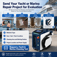 Nettoyeur laser pulsé portable pour l'entretien des yachts et des marinas, élimination de la rouille, de la peinture et de l'oxyde de sel sur les surfaces métalliques marines