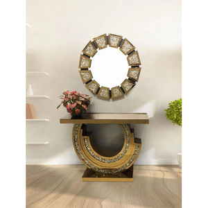 Tavoli Console <span class=keywords><strong>e</strong></span> Specchi con Cristalli Scintillanti per Soggiorno, Vendita all'Ingrosso di Fabbrica, Set di Tavoli Console di Alta Qualità - Product Image 6