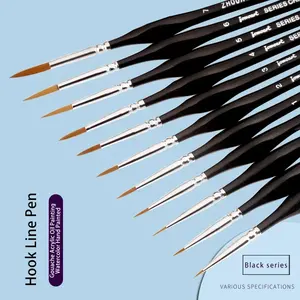 Lot de 11 pinceaux triangulaires en bois de bouleau, miniatures, pour peinture artistique, en poils de blaireau, pour gouache, aquarelle, huile, pour artistes, peinture à la main - Product Image 3