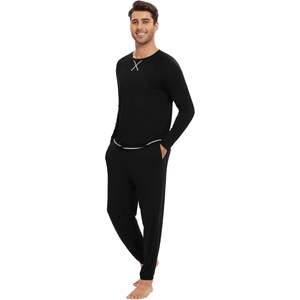 Ensemble de pyjama pour homme personnalisé, manches longues, vêtements de nuit en viscose de bambou, pantalon de jogging à cordon de serrage, tailles S à XXL - Product Image 4