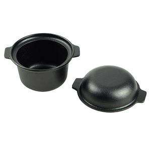 Mini Olla Redonda <span class=keywords><strong>de</strong></span> Hierro Fundido Negra <span class=keywords><strong>de</strong></span> 10 cm con Fondo Desmontable para Inducción, Ideal para Guisos, <span class=keywords><strong>Sopas</strong></span> y Hot Pot - Product Image 3
