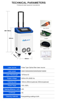 Machine de nettoyage de fibres portable sur chariot 100W 15-30m/h pour l'industrie, le métal, l'acier inoxydable, l'aluminium, le bois, la pierre, la rouille CE LAS