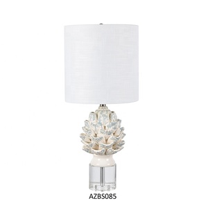 Đèn Bàn Bằng Gốm Hình Quả Dứa Màu Xanh Dương Cổ Độc Đáo Đế Pha Lê Trang Trí Đầu Giường Trong Nhà - Product Image 4