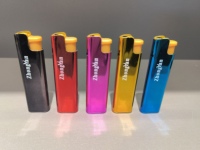 Briquet de luxe moderne, durable, coupe-vent, rechargeable, en métal, avec revêtement sous vide, écologique, rouge, pour cigares et cigarettes